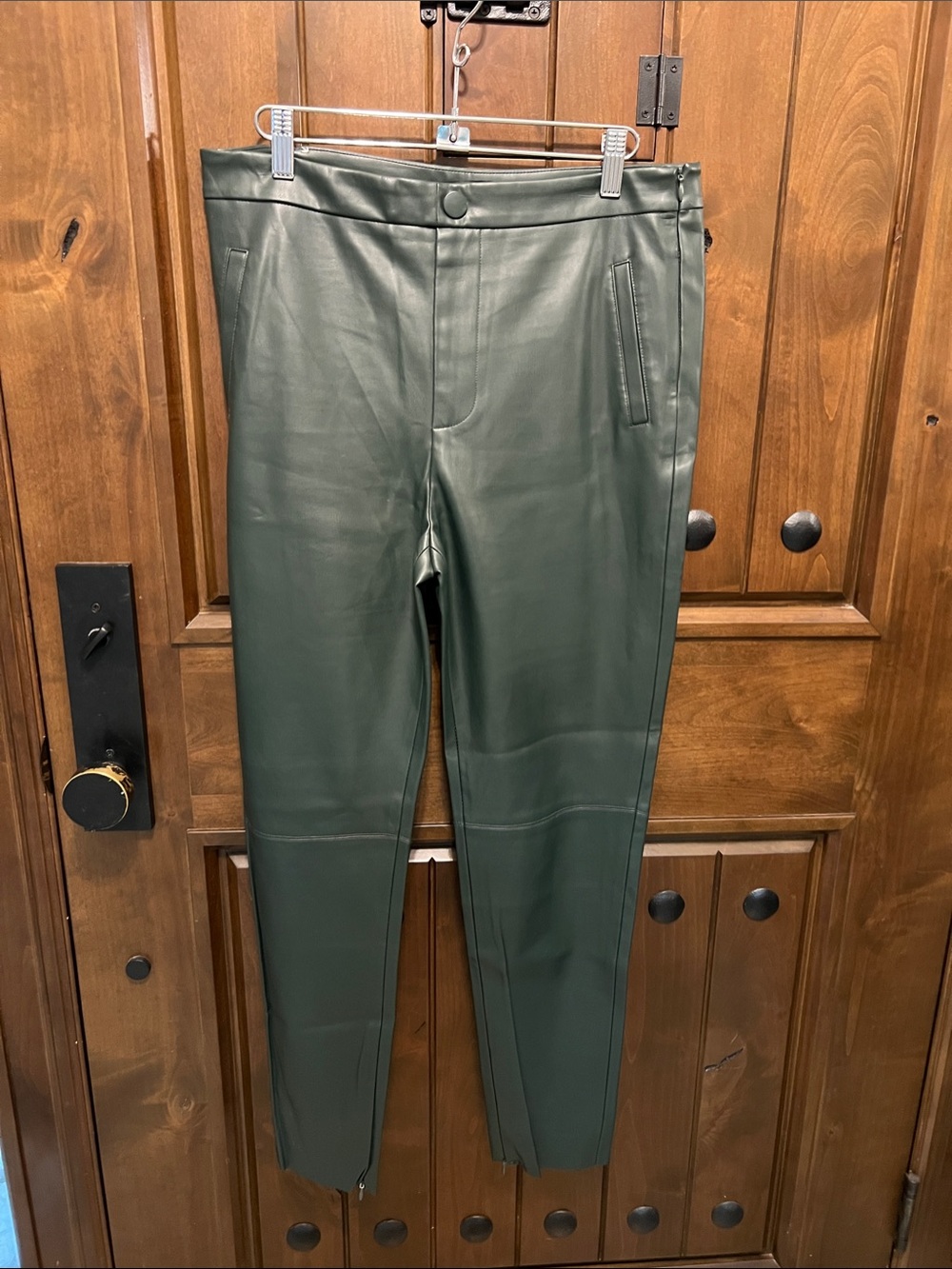 Zara Dark Green Faux Leather Pants